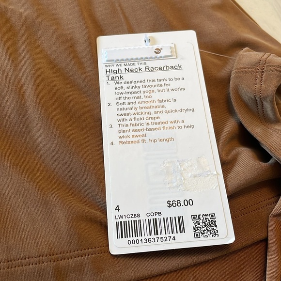 Lululemon high neck racer back tank size 4 - Picture 2 of 4